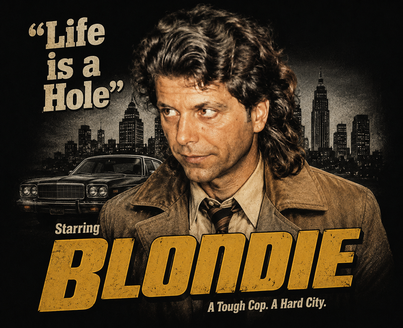 Blondie retro detective show t-shirt design